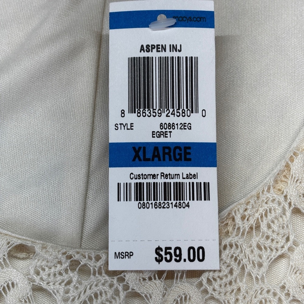 American Rag Crochet Maxi Dress Women XL Egret White Sleeveless Boho NWT - Picture 8 of 10